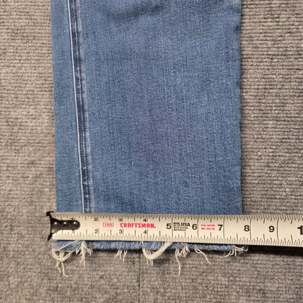 Quince Bella Stretch Straight Jeans Twilight Blue Fray Raw Hem 27 W-PNT-113 - Picture 9 of 16